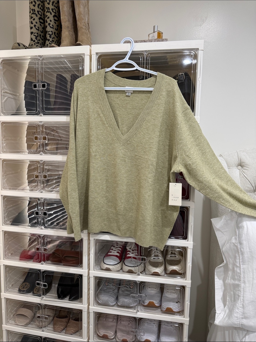 a new day Olive V-Neck Sweater